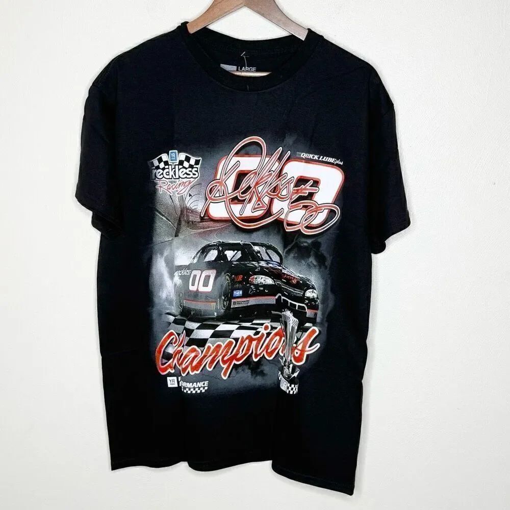 Young & Reckless Black Tee Shirt with Screen Print - Men’s L NWT
